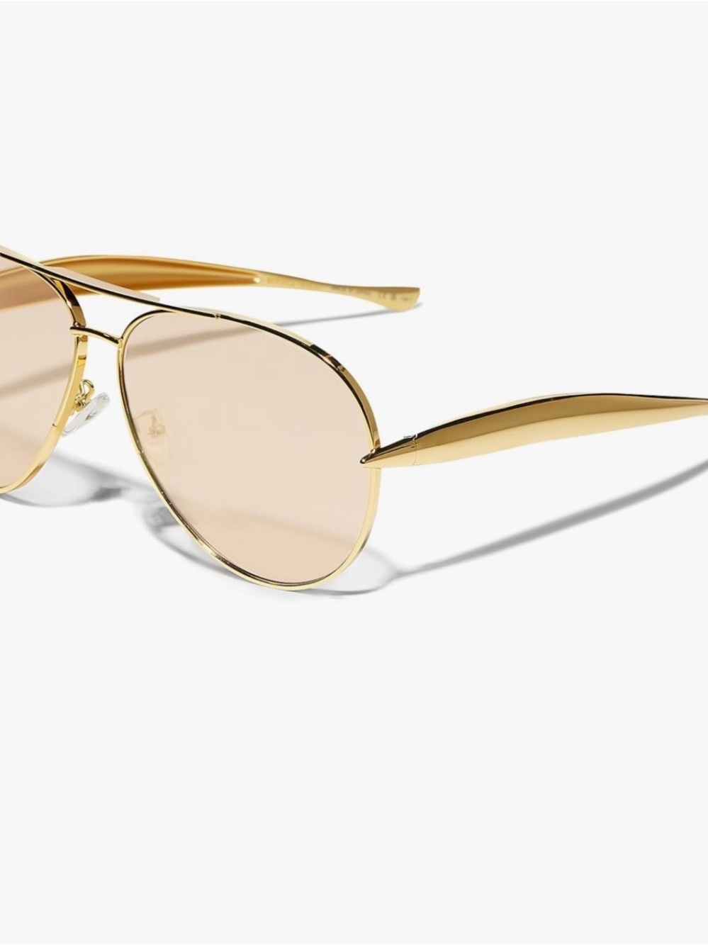Gold Aviator Sunglasses with Light Brown Lenses
